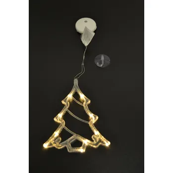 Vánoční dekorace Závěsné bateriové vánoční osvětlení do okna stromek teple bílý