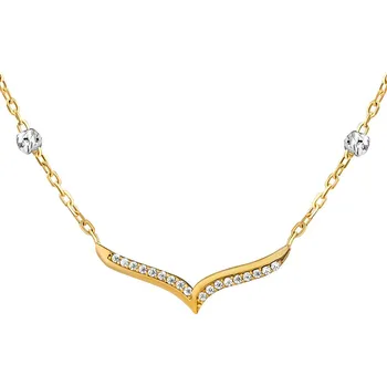 Řetízek Zlatý náhrdelník Vionne z bílého a žlutého zlata s Brilliance Zirconia - 1,3 mm varianta 45 cm FNN1143NGYW-45 cm