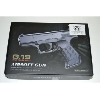 Airsoftová zbraň Kovová kuličkovka G19 - BB 6 mm - kuličková pistole