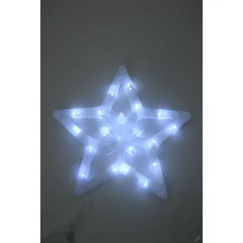 Vánoční dekorace PRC Vánoční osvětlení obrys hvězda 30 cm bílá