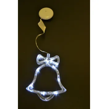 Vánoce Závěsné bateriové vánoční osvětlení do okna zvonek bílý