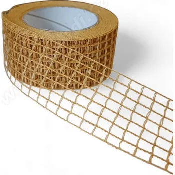 Stuha Jutová stuha, OKROVÁ, 5 cm, 8,2m/bal.