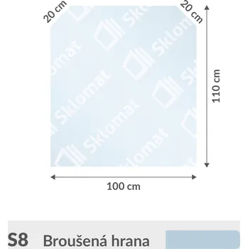 Zrcadlo S8 sklo pod kamna 6mm 100 x 110 cm