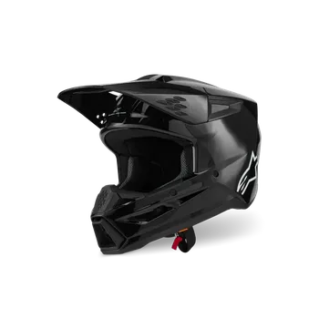 Helma na motorku Motokrosová přilba ALPINESTARS SM3 / SM-3 / S-M3 / 8300426-1180 BLACK GLOSS černá lesklá (pro motokros, enduro a off-road jízdu)