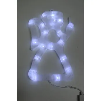 Vánoční dekorace PRC VÁNOČNÍ OSVĚTLENÍ OBRYS ANDĚL 30CM BÍLÝ