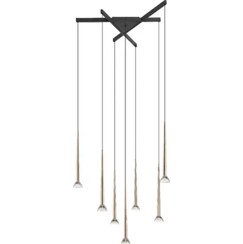 Zuma Line P0603-07C-SDB1 - LED Lustr na lanku BOSTON 7xLED/6W/230V černá/zlatá