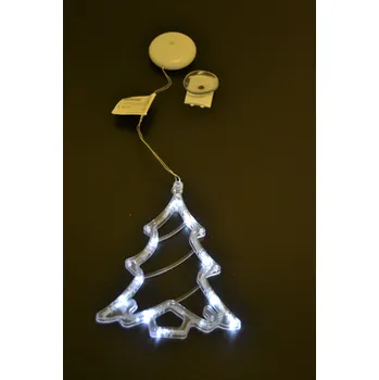 Vánoce Závěsné bateriové vánoční osvětlení do okna stromek bílý