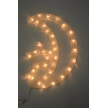Vánoční dekorace PRC VÁNOČNÍ OSVĚTLENÍ OBRYS MĚSÍC 42CM TEPLE BÍLÝ