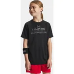Chlapecké triko UNDER ARMOUR UA TECH SPLIT WORDMARK SS 1383010-003 ČERNÁ L