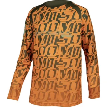 Cyklistické oblečení ENDURA - E7156OT dres dětský MT500JR L/S Print Ltd tangerine 9-10let