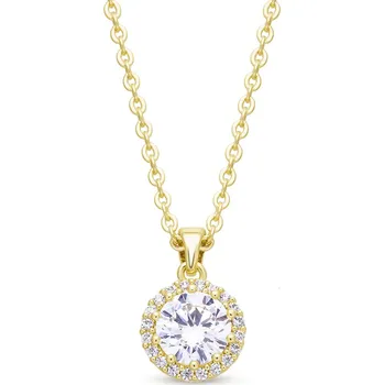 Řetízek Zářivý řetízek s kulatým přívěskem osázeným drobnými kamínky 2528