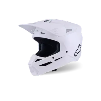 Helma na motorku Motokrosová přilba ALPINESTARS SM3 / SM-3 / S-M3 / 8300426-2180 SOLID lesklá bílá (pro motokros, enduro a off-road jízdu)