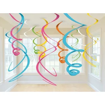 Party dekorace Spirála plastová 12 kusů, délka 55,8 cm