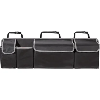 Organizér do auta Organizér do kufru auta 90 x 27 cm Oxford Závěsný na zadní sedačky 3 uzavíratelné kapsy na suchý zip 1 otevřená kapsa Úložný systém