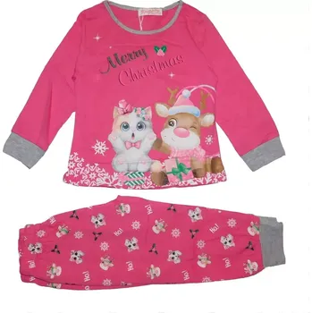 Dívčí pyžamo Dívčí pyžamo vánoční Kugo MP5868 růžové