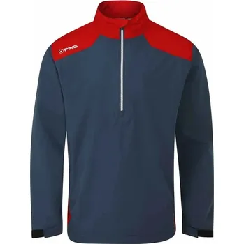 Ping AquaDrive Half-Zip Waterproof pánská nepromokavá bunda, oxford blue/classic red pánské, XL