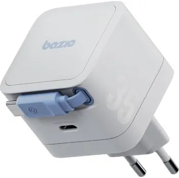 ENERGEA Bazic GoPort GaN nabíječka s integrovaným USB-C zatahovacím kabelem (35W) bílá