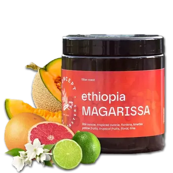 Káva Concept Coffee Roasters - Etiopie MAGARRISSA | Výběrová káva | 250g | Zrnková - 100% Arabika