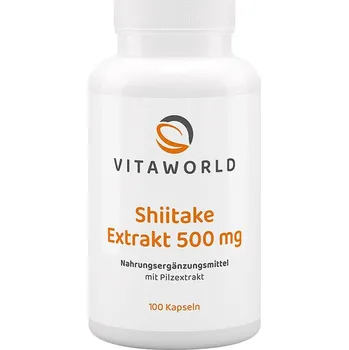 Fitness strava Vitaworld Shiitake Extract 500 mg 100 kapslí