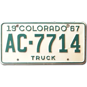 Plechová cedule Americká SPZ Colorado 1967 Truck AC-7714