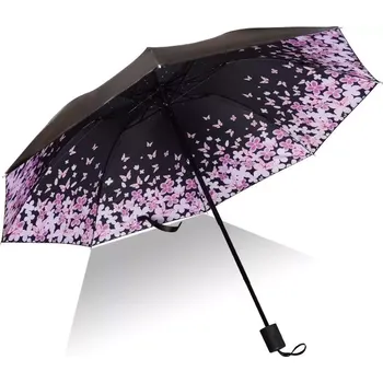 Deštník Dámský skládací deštník Růžový motýlci