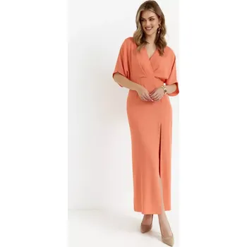 Dámské šaty K163 Maxi šaty - oranžové EU M