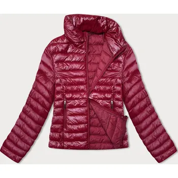 Tmavě červená prošívaná dámská bunda se stojáčkem (16M9108-06) odstíny červené M (38)