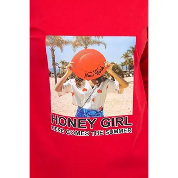 Dámské šaty Šaty s potiskem Honey girl červené UNI