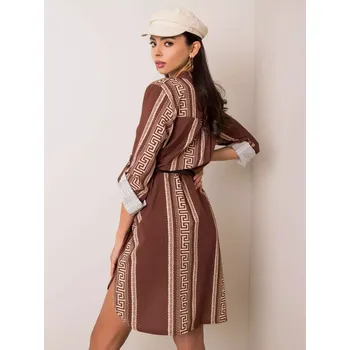 Dámské šaty Šaty DHJ SK 5766D.13 hnědá jedna velikost