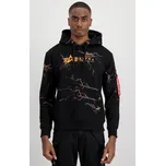 Mikina Alpha Industries Lighting AOP Hoody černá/orange M