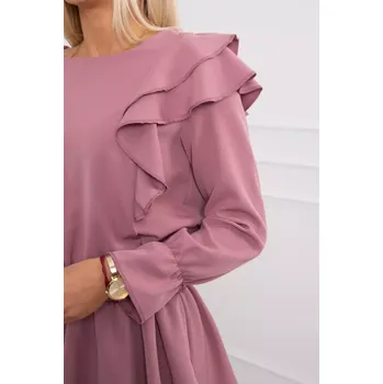 Dámské šaty Šaty se svislými volány tmavě růžové UNI