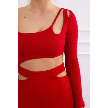 Dámská halenka Sada s halenkou top červená UNI