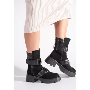 Dámská zimní obuv Pohodlné kotníčkové boty dámské na plochém podpatku 40