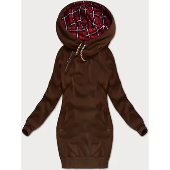 Dámská mikina Hnědá dlouhá dámská mikina (AMG-738/1) odstíny hnědé XXL (44)