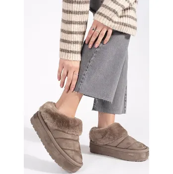 Dívčí sněhule Exkluzívní dámské hnědé sněhule platforma 36