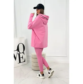 Dámská mikina Bavlněná mikina s kapucí + legíny růžový UNI