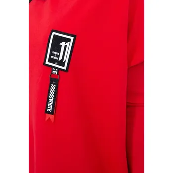 Dámská mikina Oversize mikina s asymetrickými boky červená UNI