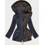 Tmavě modro-hnědá oboustranná dámská bunda parka (XW581X) odstíny hnědé S (36)