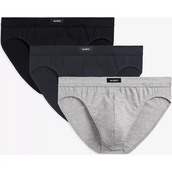 Pánské spodní prádlo Pánské slipy Atlantic 3MP-163 A'3 M-2XL černá-grafitová-emeraldová M