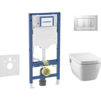 GEBERIT - Duofix Set předstěnové instalace, klozetu TECEone a sedátka softclose, tlačítko Sigma30, matný chrom/chrom SANI11CT2106