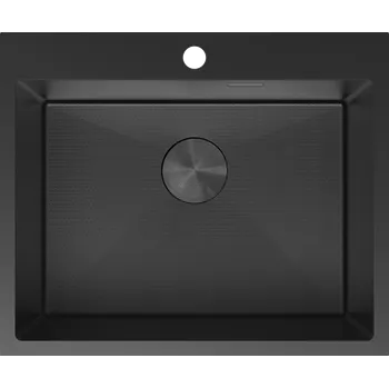 Granitový dřez Mexen Solix ocelový dřez 1-komorový 600 x 500 mm, černý HC - 6408601000-70HC Ocelové dřezy