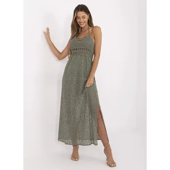 Dámské šaty Šaty MI SK 88191.63 khaki jedna velikost