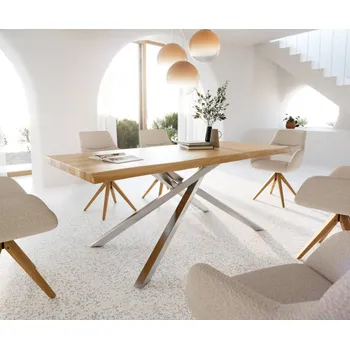 Jídelní stůl Jídelní stůl Edge 200x100 dub přírodní křížová podnož obdélník