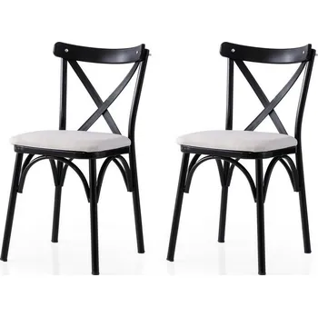 Sada jídelních židlí Ekol White and Black, 2 ks, bílá