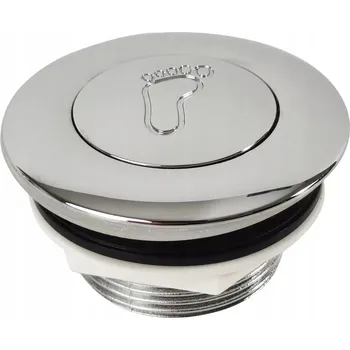 Sifon Zátka s přepadem automatická, klik-klak kulatý SteinMedia stříbrná