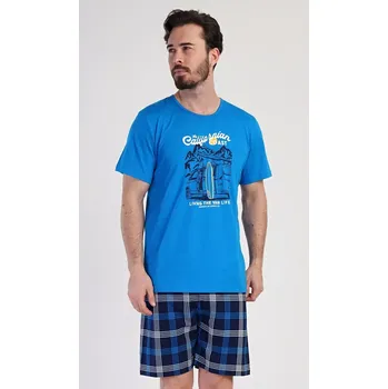 Pánské pyžamo Pánské pyžamo šortky California azurová XL