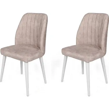 Sada jídelních židlí Alfa Cream and White, 2 ks, krémová