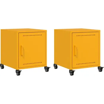 Noční stolek Noční stolek Hořčicová 36x39x43,5cm - ocel válcovaná