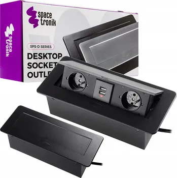 Elektrická zásuvka Elektrická Zásuvka na pracovní desku Spacetronik černá