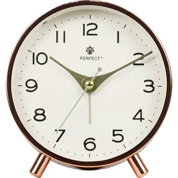 Budík Budík Ručičkový Zlatý Tichý Chod Opakované Buzení Podsvícení Na Baterie